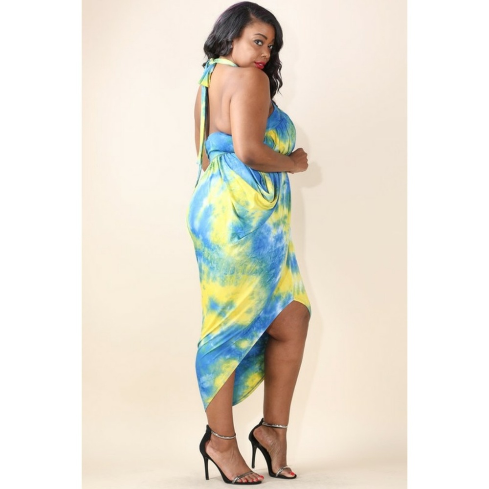 NEW PLUS TIE DYE MAXI DRESS 1X 2X 3X - Picture 7 of 8